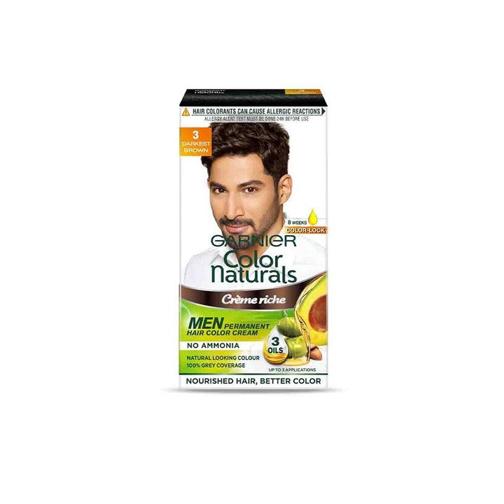 Garnier Men Color Naturals Hair Colour 30 ml + 30 g - Darkest Brown 3