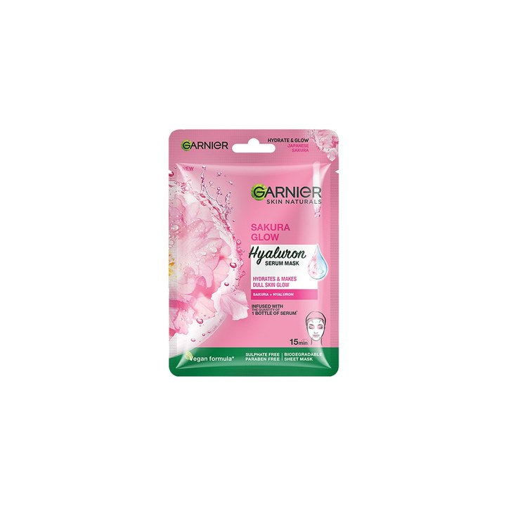 Garnier Skin Naturals Sakura Glow Hyaluron Serum Mask Super Hydrate & Glow Dull Skin - 28g
