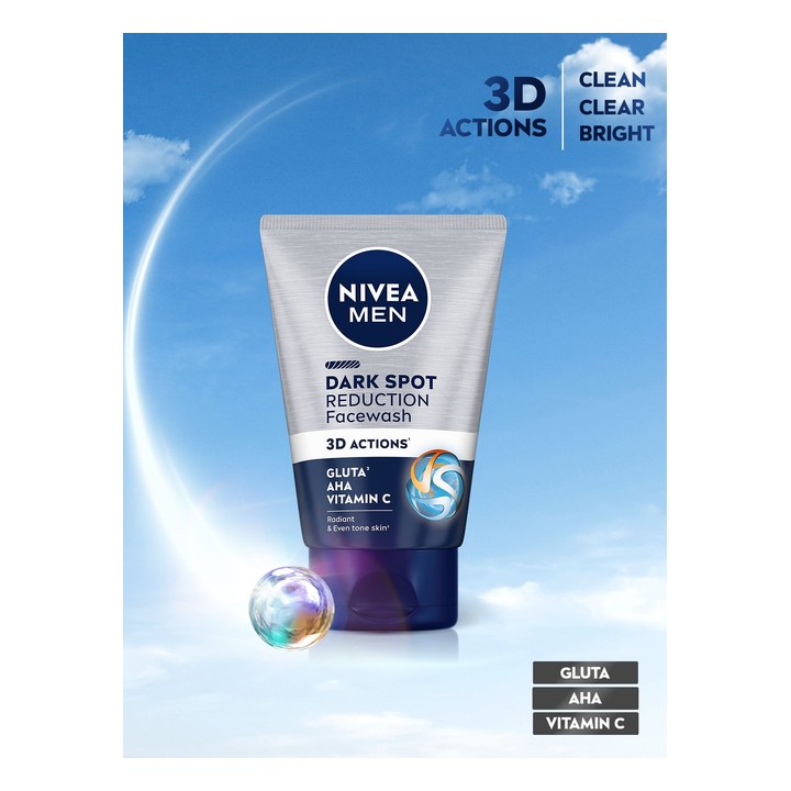 NIVEA Men Dark Spot Reduction Face Wash Vitamin C Oil Control Cleanser 100g