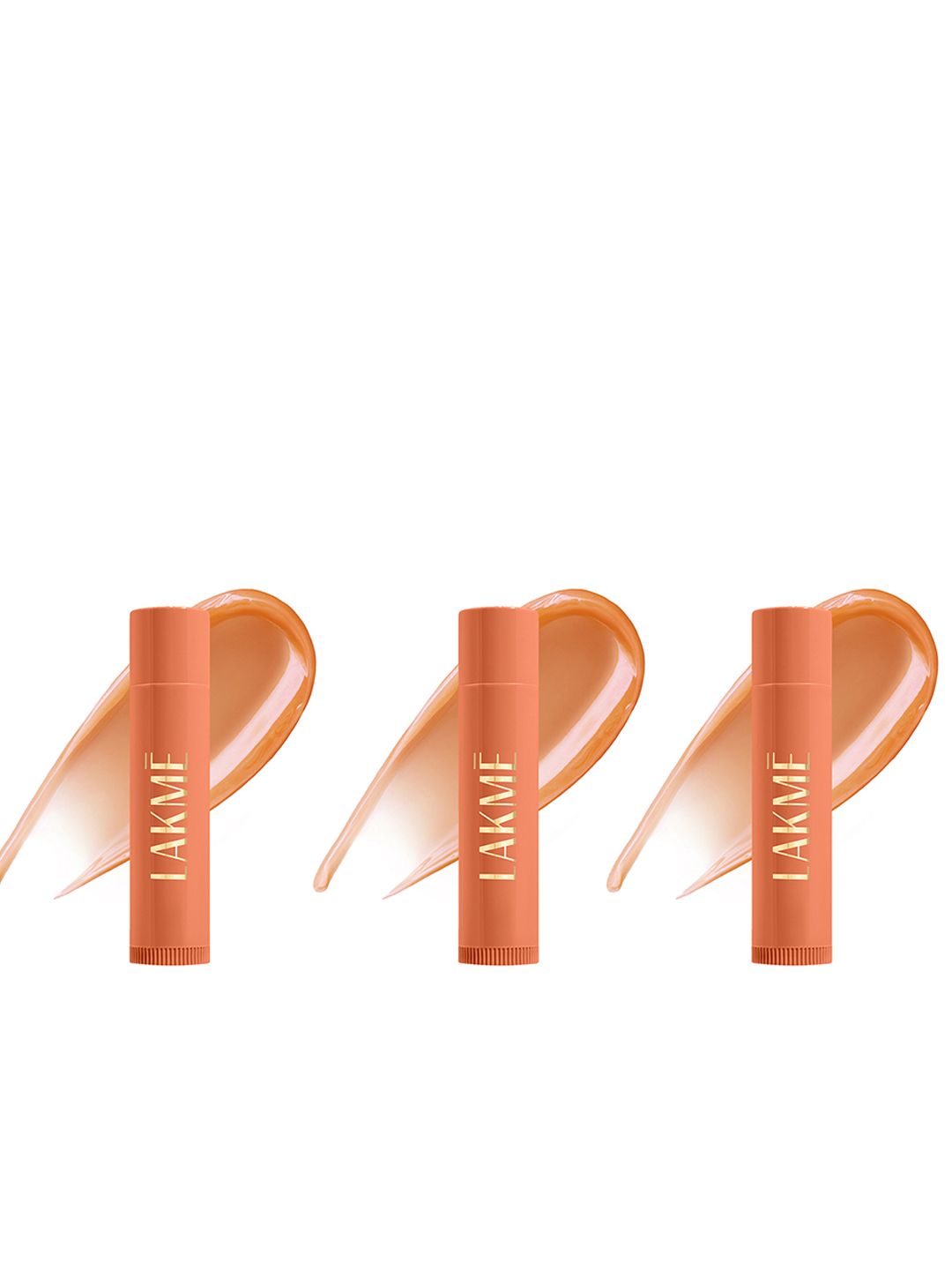 Lakme Set of 3 Lip Love Care Stick 24Hr Moisturization with SPF 15 4.5g Each - Caramel