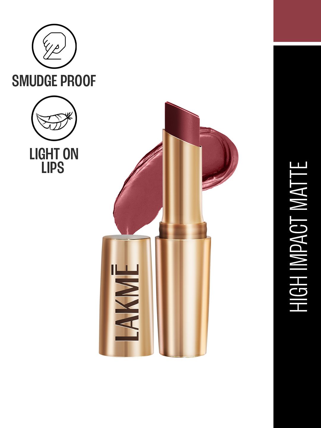 Lakme 9to5 Powerplay Priming Matte Lipstick With Vit E Lasts 16Hr 3.6g - Rosy Sunday