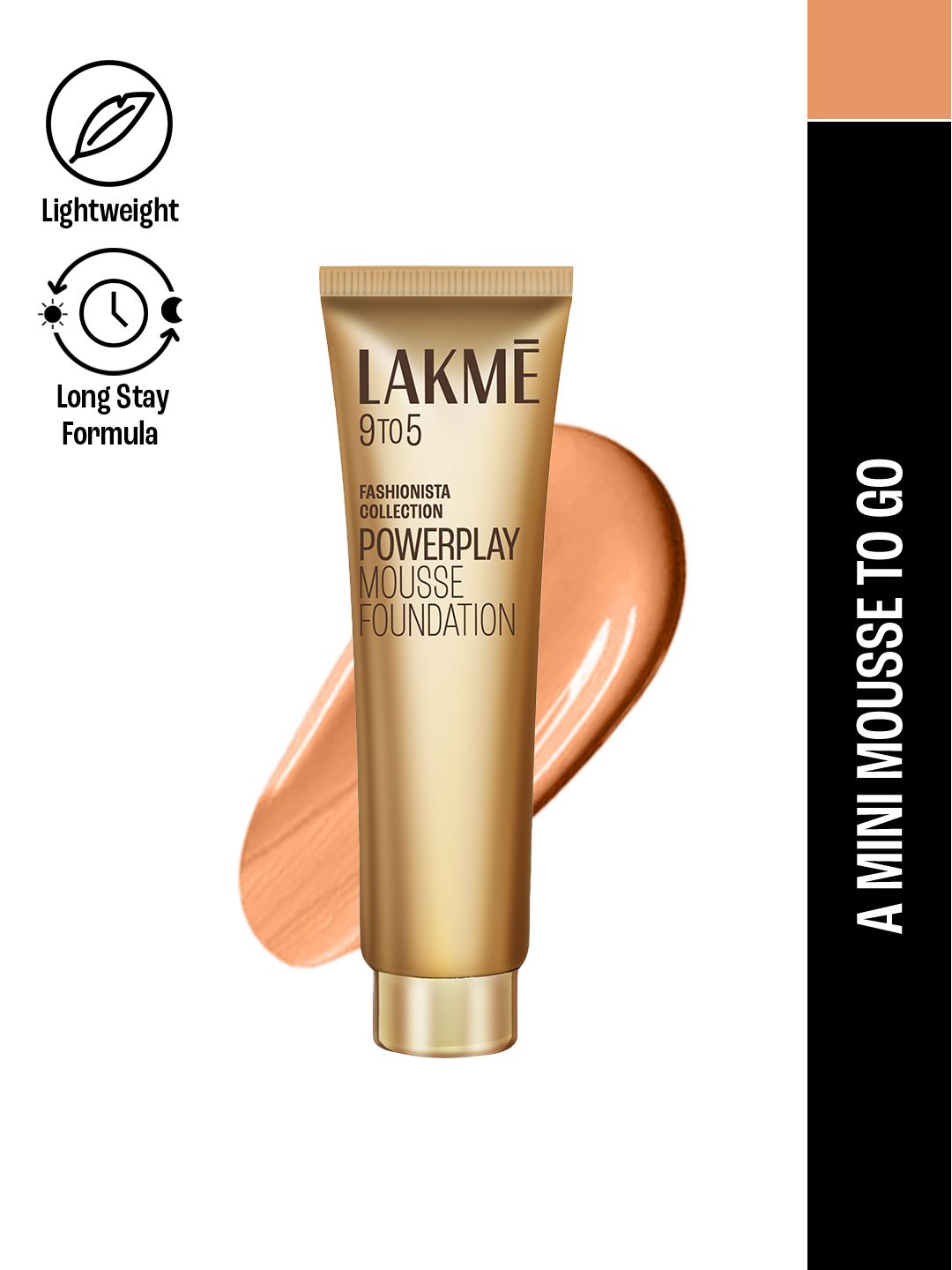 Lakme 9to5 Powerplay Mousse Foundation Mini- Rose Ivory - 6g