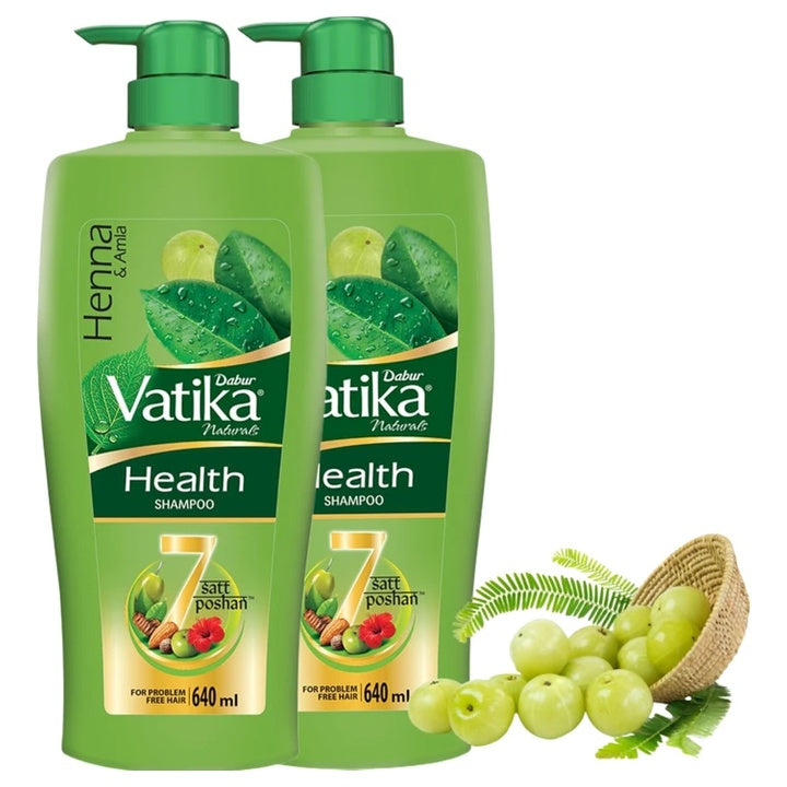 DABUR VATIKA Health Shampoo, Heena & Amla Pack of TWO (1280 ml)