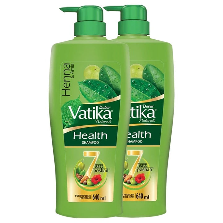 DABUR VATIKA Health Shampoo Heena & Amla Pack of 2. (1280 ml)