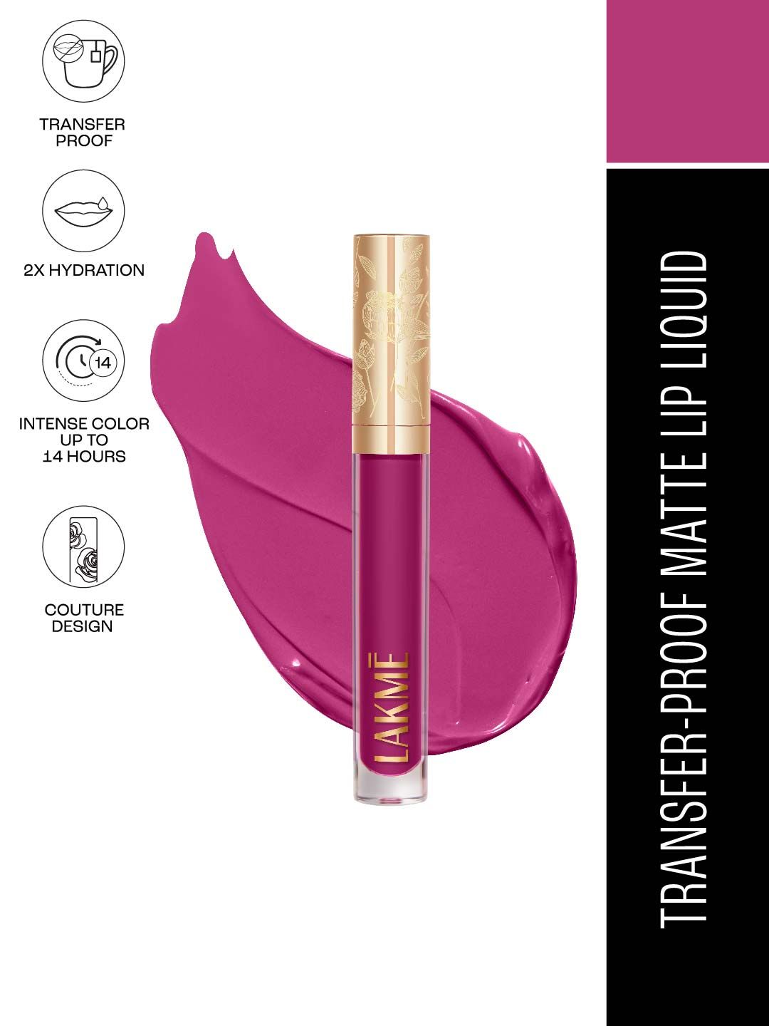 Lakme Rouge Bloom Hydrating Waterproof Matte Liquid Lipstick 3.5ml - Iconic Iris 501