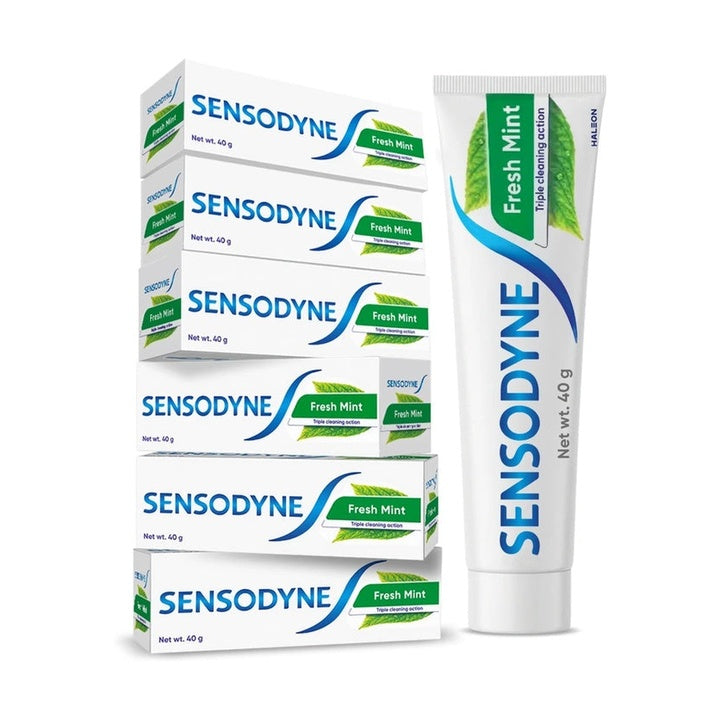 Sensodyne Fresh Mint Toothpaste Combo Pack for daily sensitivity protection, (240 g, Pack of 6)