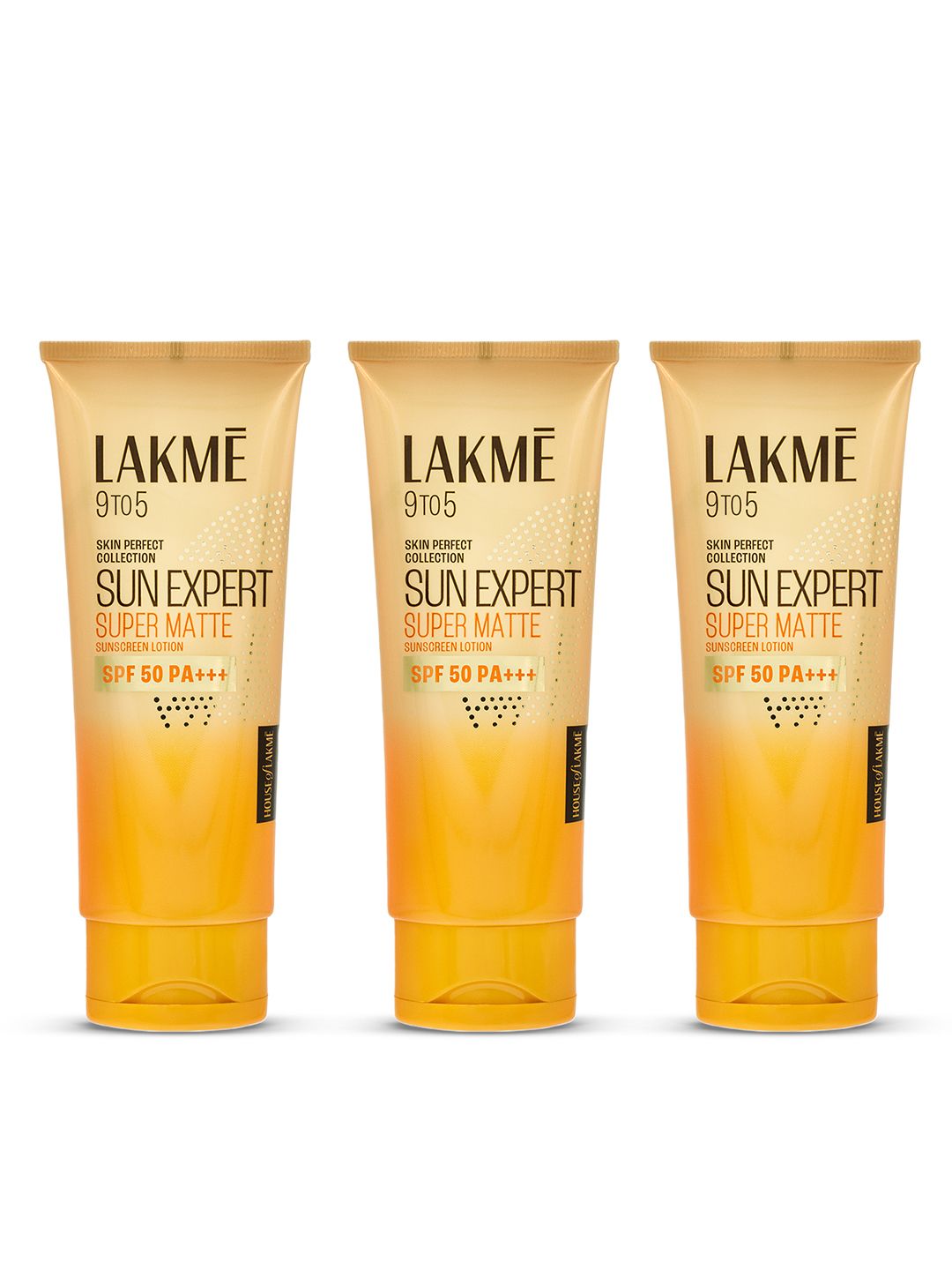 Lakme Set of 3 Matte Sunscreen SPF 50 PA+++ Niacinamide-UVA/B Protection - 100ml Each