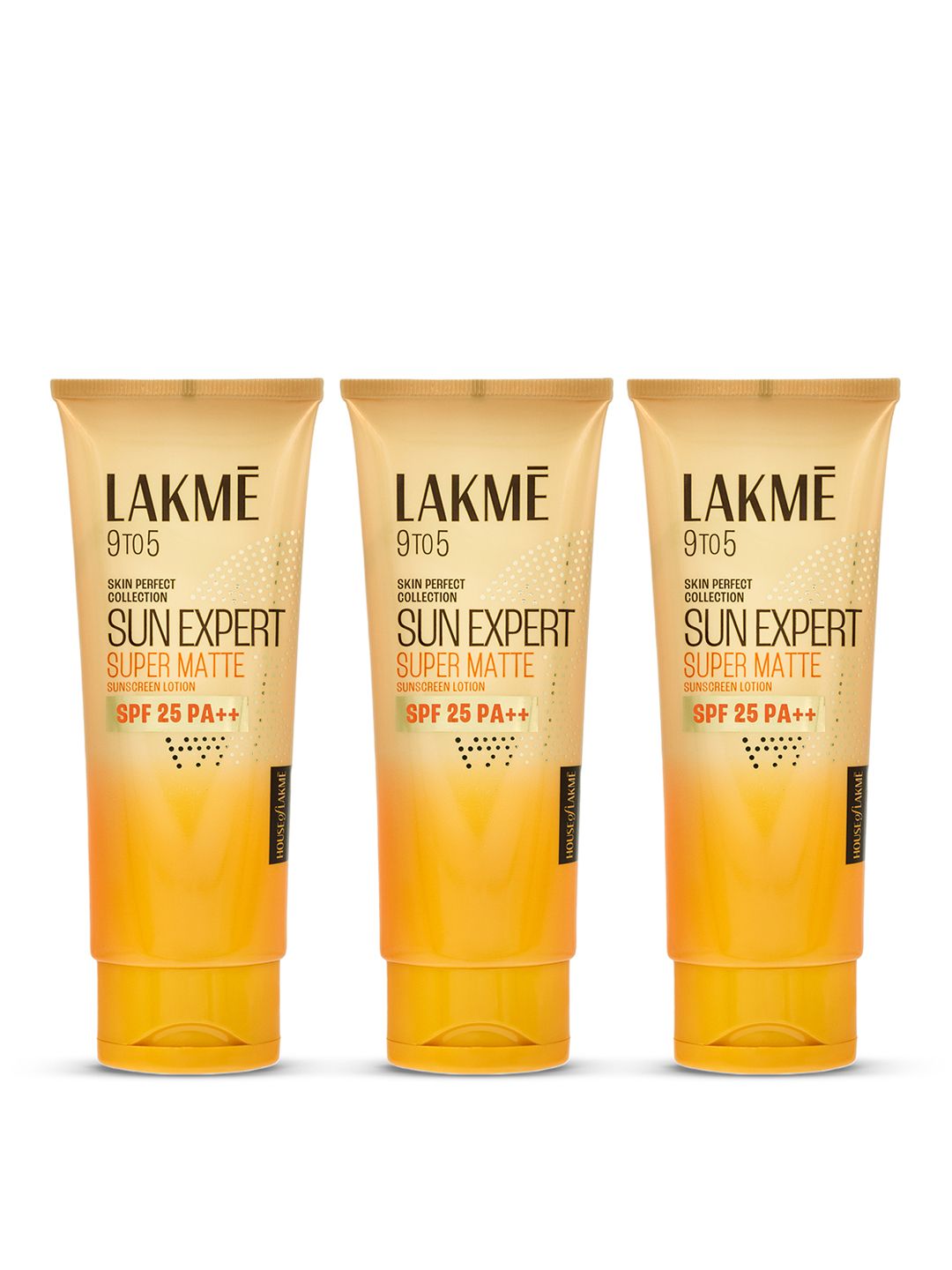 Lakme Set Of 3 Sun Expert SPF 25 Super Matte Sunscreen Lotion - 100ml Each