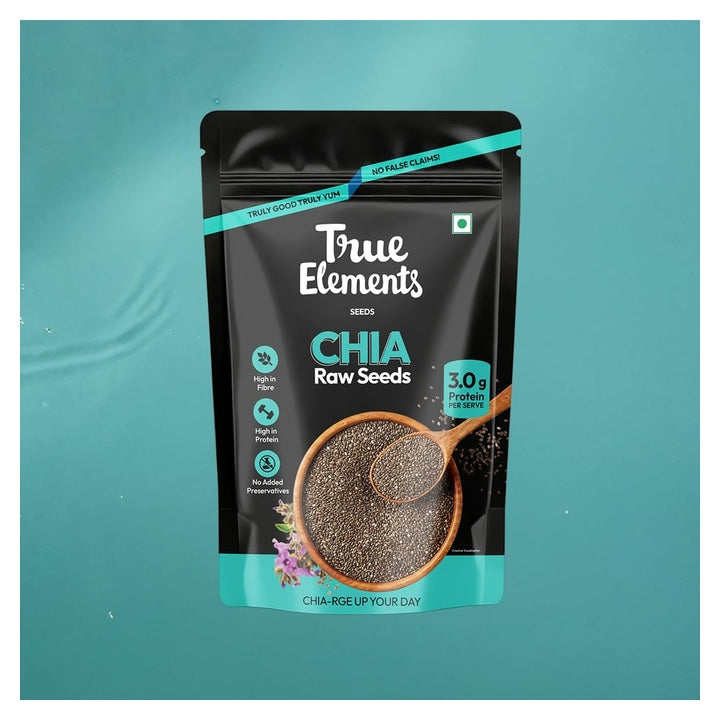 True Elements Chia Seeds 250g - Clean Raw Seeds | Healthy Snacks | Calcium and Protein Rich Seeds