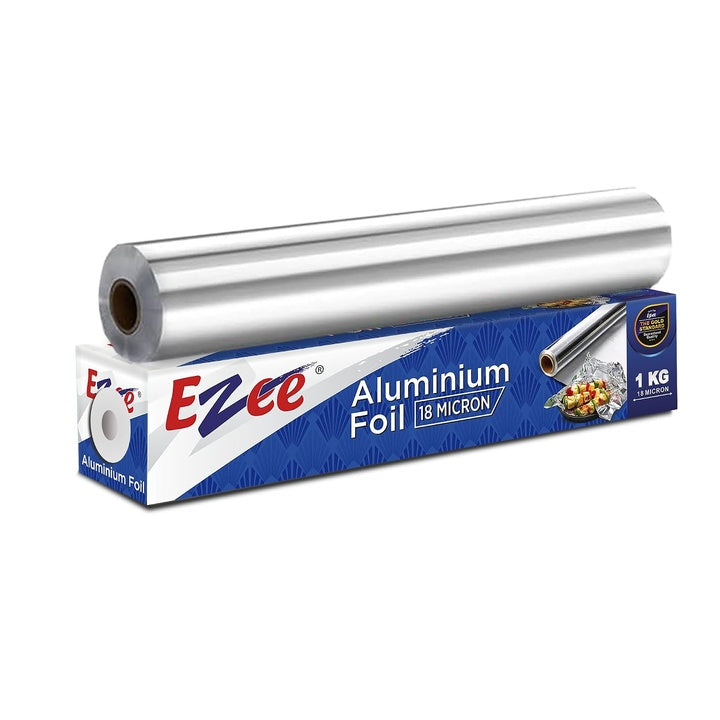 Ezee Aluminium Foil 1KG 18 Micron | Parchment & Wrapping Paper | Perfect for Packing, Wrapping & Cooking Food | Pack of 1