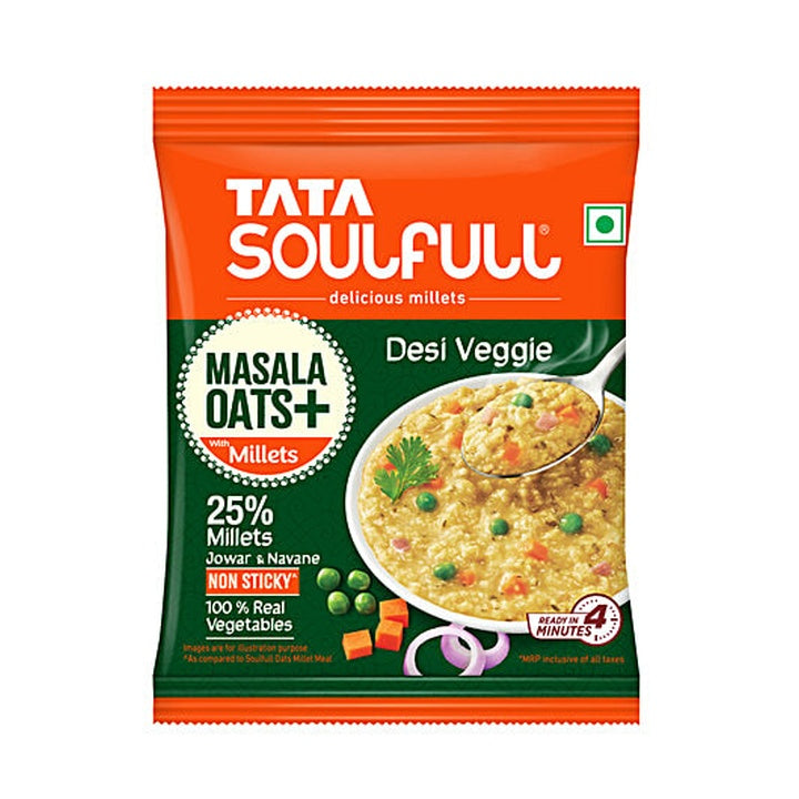 Tata Soulfull Desi Veggie Masala Oats+ With Millets (33 g)