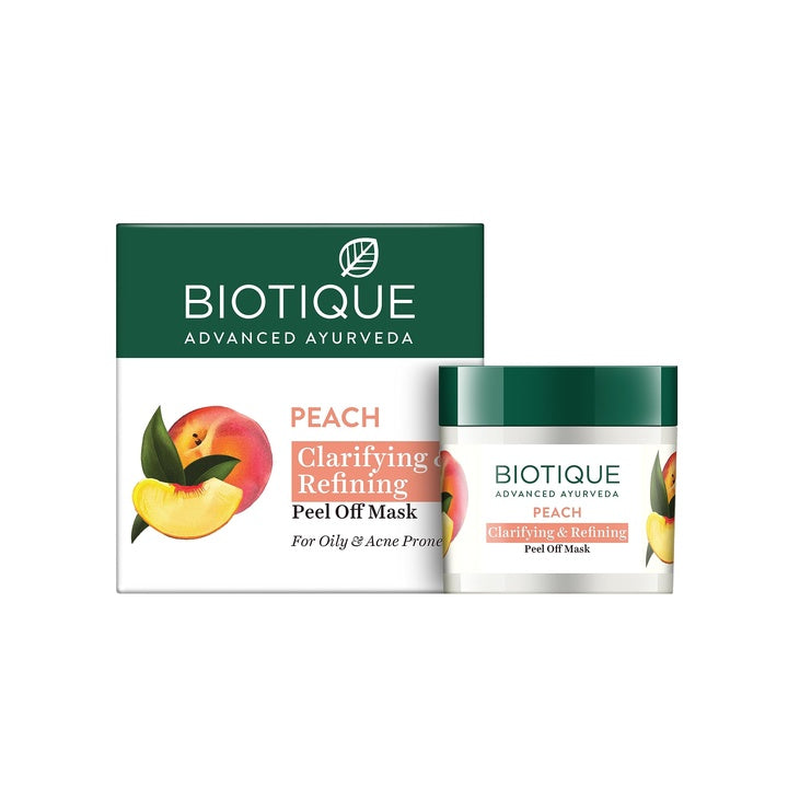 Biotique Bio Peach Clarifying and Refining Peel Off Mask for Oily and Acne Prone Skin, 50g