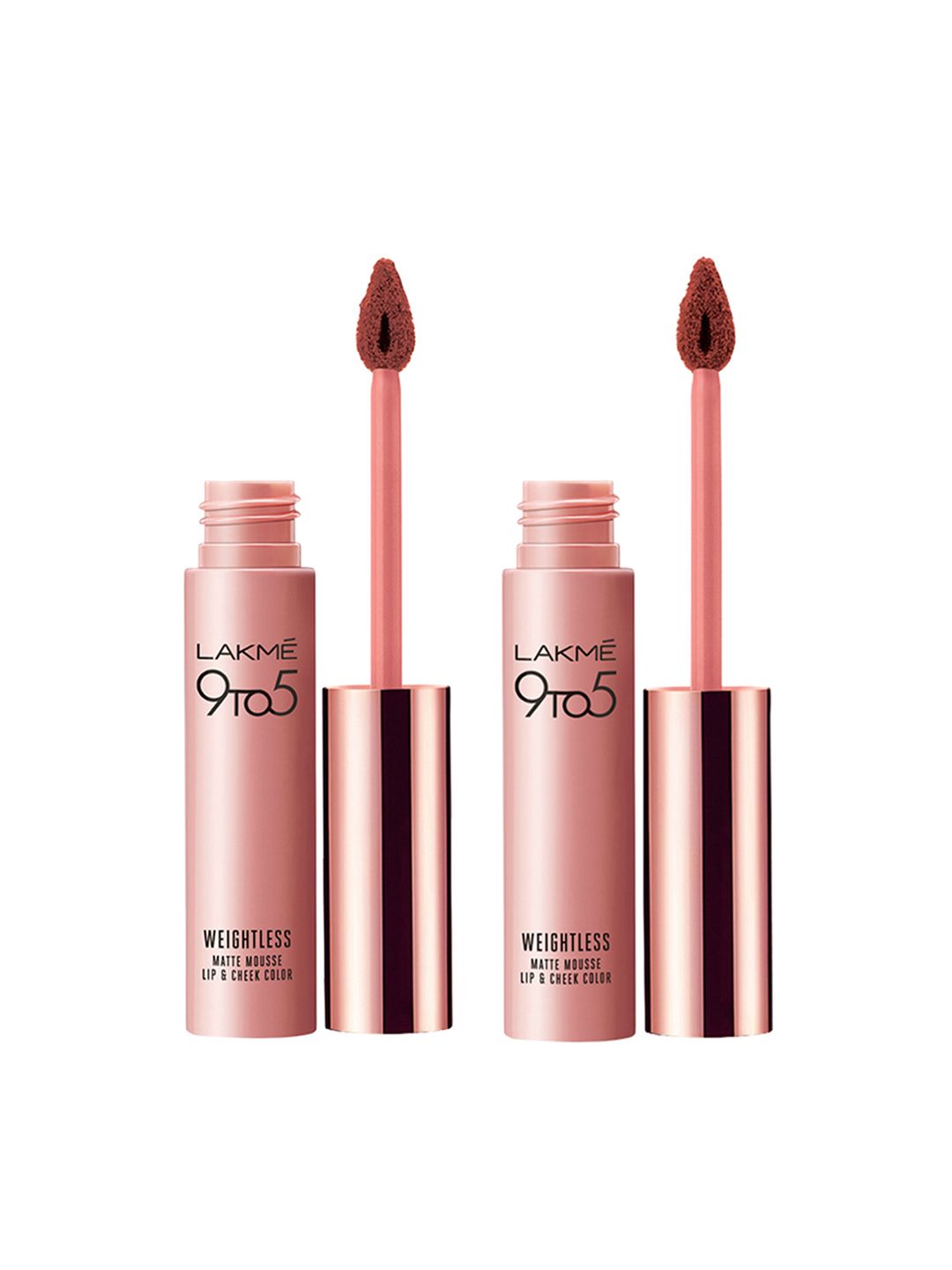 Lakme Set of 2 9 to 5 Weightless Matte Mousse Lipstick - Cocoa Soft & Burgundy Lush