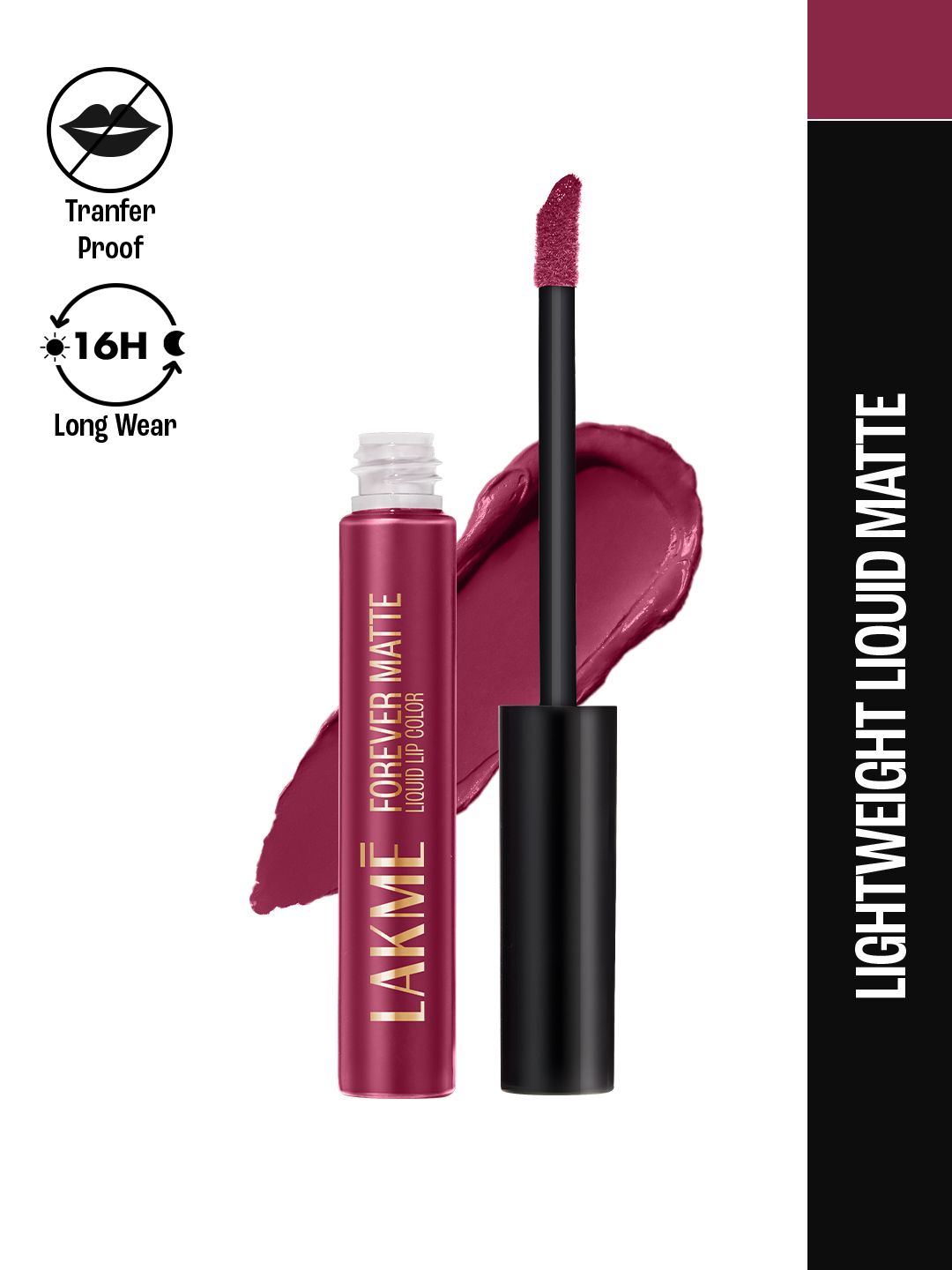Lakme Forever Matte Lightweight & Transferproof 16Hr Liquid Lipstick 5.6ml - Red Divine