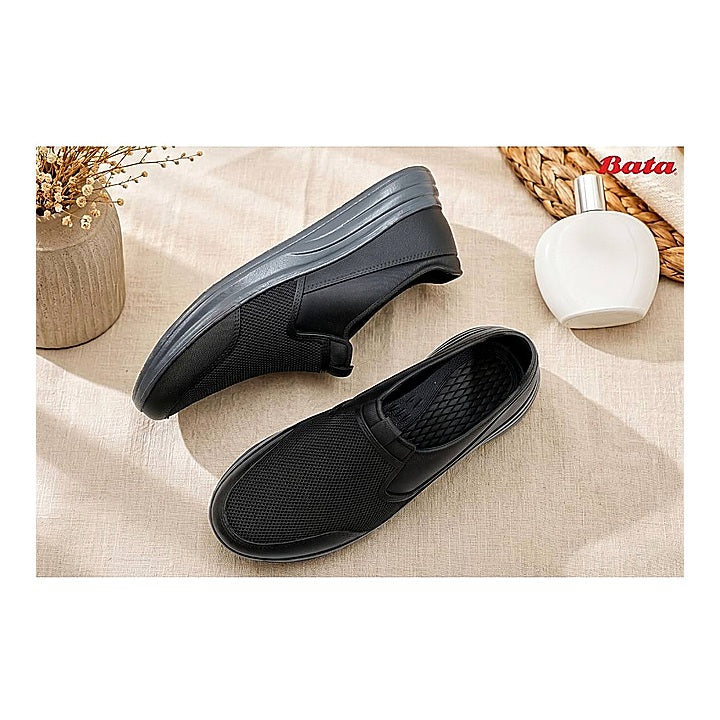 Bata Pacfic Mens Casual Slip-On Shoes (Black) : Size 9