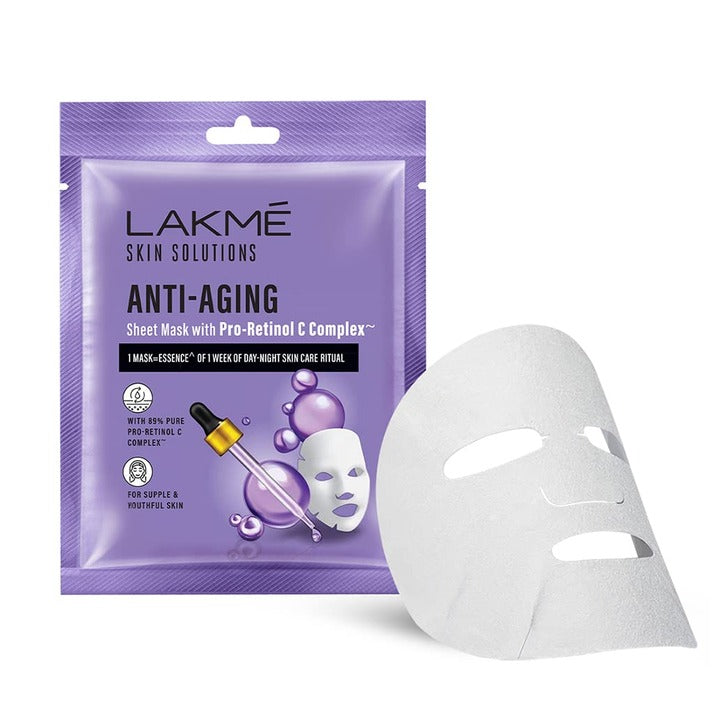 Lakme Solutions Anti-Aging Sheet Mask with Pro Retinol C Complex (25 ml)