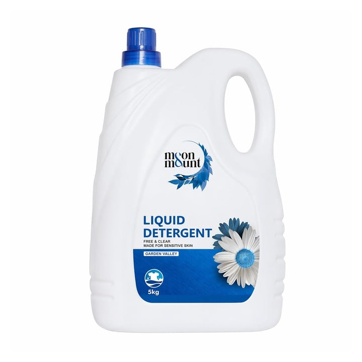 Moon & Mount Liquid Laundry Detergent 5kg Can, Garden Valley Fragrance, Concentrated for Front & Top Load Washing Machines