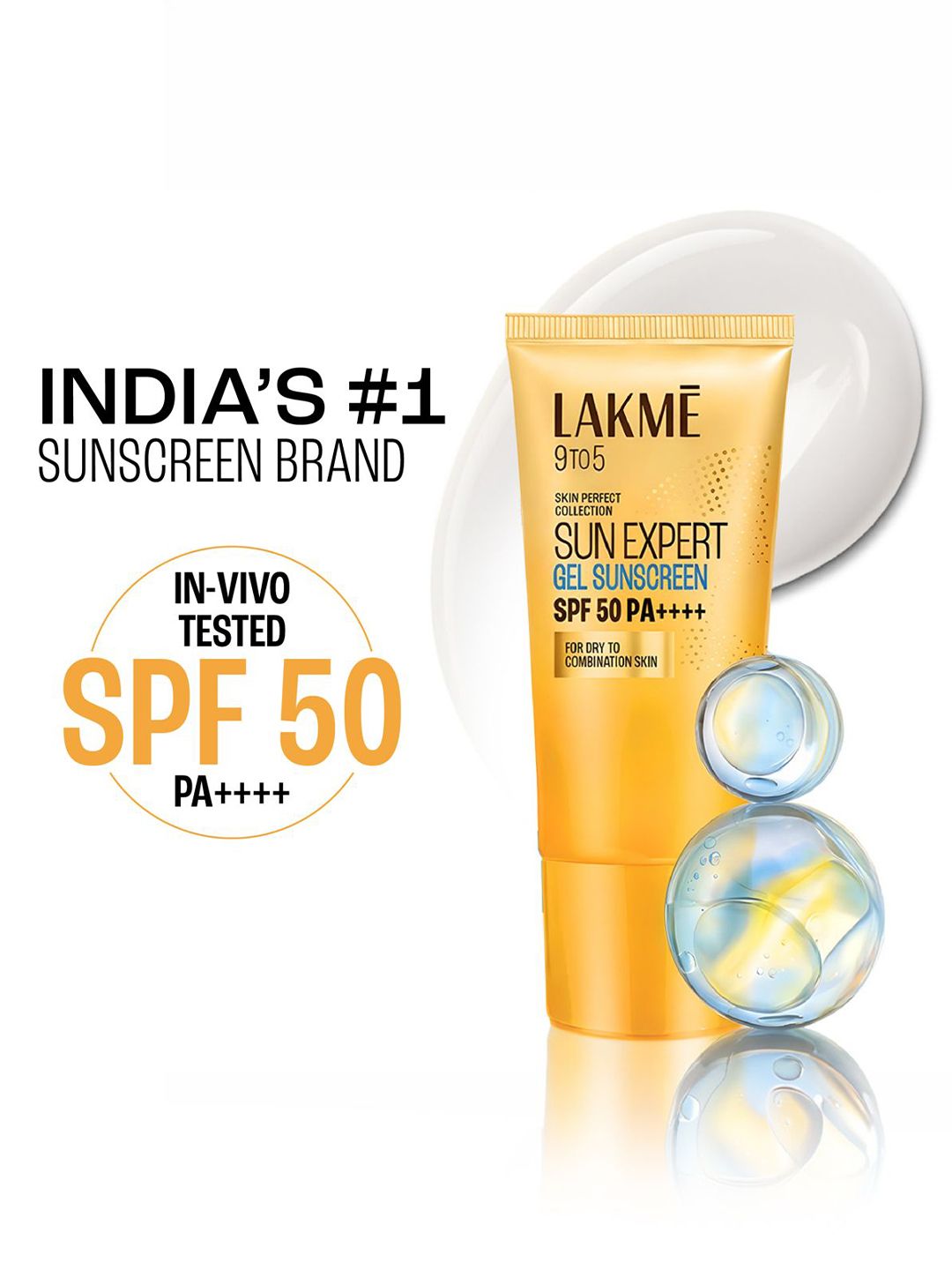 Lakme Water Light Gel In-Vivo tested SPF 50 PA++++ Sunscreen with Niacinamide - 50 g