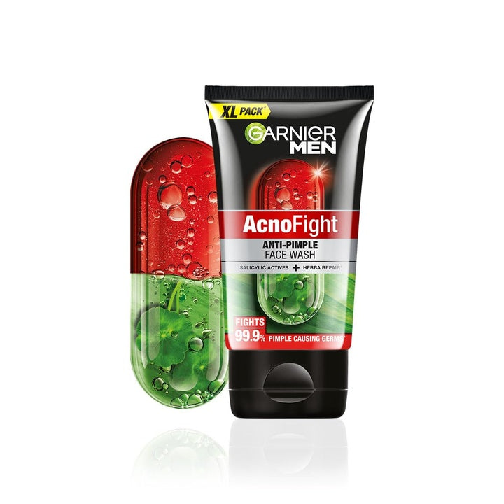 Garnier Men, Anti-Pimple Face Wash, Repairs Skin & Balances Oils, AcnoFight, 155 g