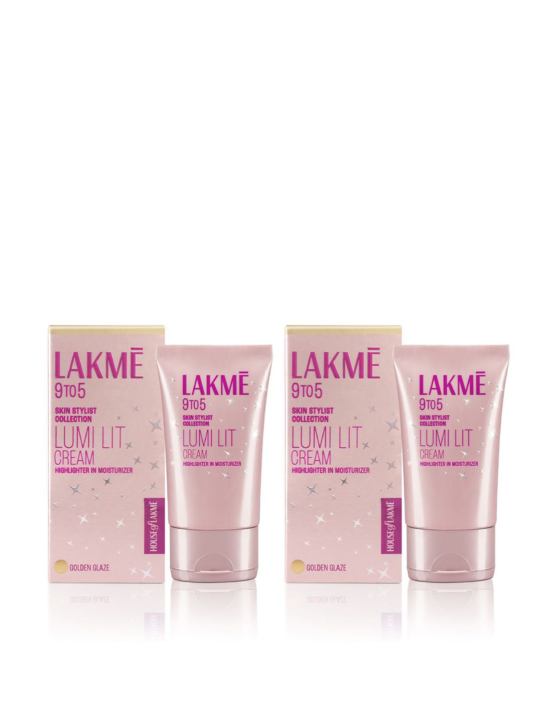 Lakme Set of 2 9 To 5 Lumi Lit Cream - Highlighter + Moisturizer - Golden Glaze