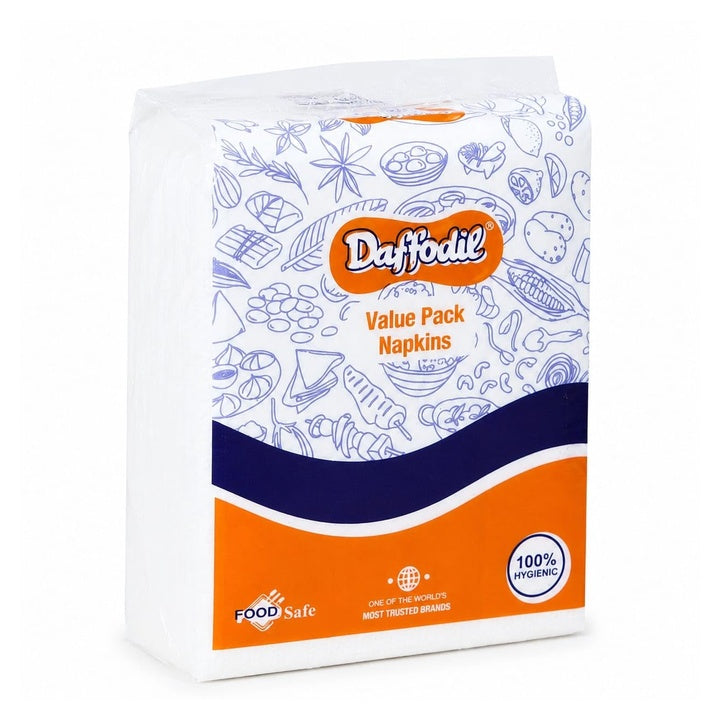 DAFFODIL Tissue Paper Napkins – Pack of 8 (60 Pulls per Pack, Total 480 Pulls) | Soft & Highly Absorbent Disposable Paper Napkins | Multipurpose Tissue Papers for Dining, Parties, Kitchen & Daily Use