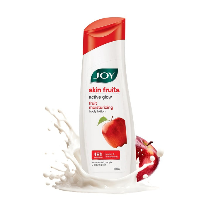 Joy Skin Fruits Lightweight Body Lotion 300ml | with Almond Oil & Jojoba Oil | Suitable For Summers | Non Sticky & Non Greasy Body Lotion For All Skin Types