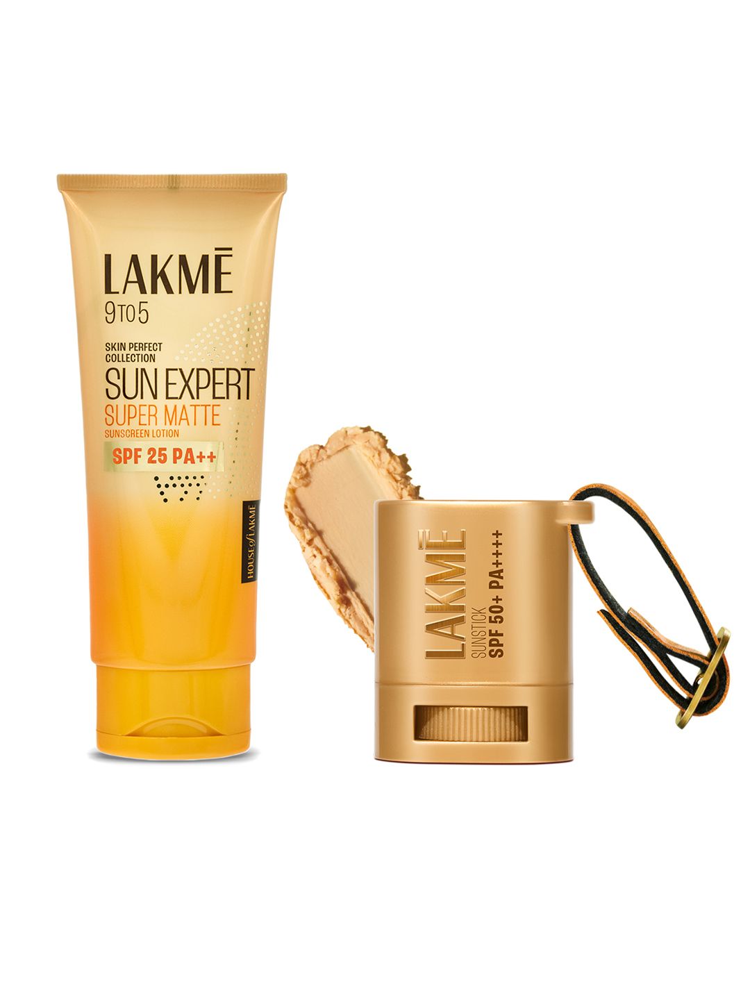 Lakme Set of SPF50 Mini Sunstick - 8g & Super Matte Lotion Sunscreen - 50ml
