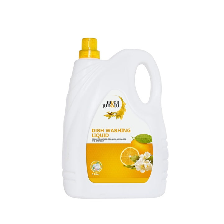 Moon & Mount Dishwash Liquid Gel Can Jar, with Lemon Fragrance, Grease Cleaner For All Utensils, Dishwashing Liquid 5 Liter,