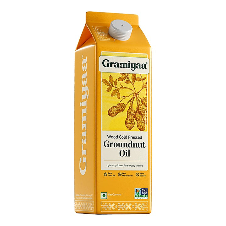 Gramiyaa Wood Cold Pressed Groundnut Oil : 910 g