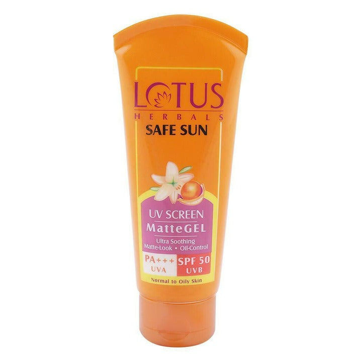 Lotus Herbals Safe Sun UV Screen SPF 50 PA+++ Matte Gel for Normal to Oily Skin 50 g