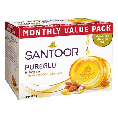 Santoor Glycerin Soap Pack of 3 (125 g each)