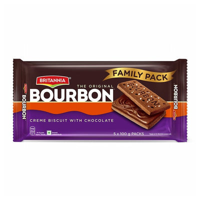 Britannia Bourbon Chocolate Cream Biscuit Chocolate 500 g