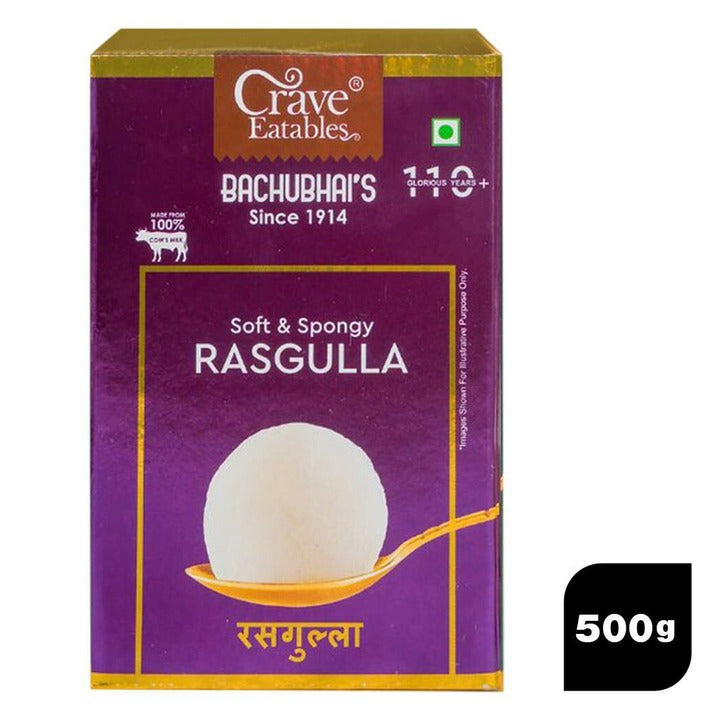 Crave Eatables Bachubhai's Soft & Spongy Rasgulla 500g