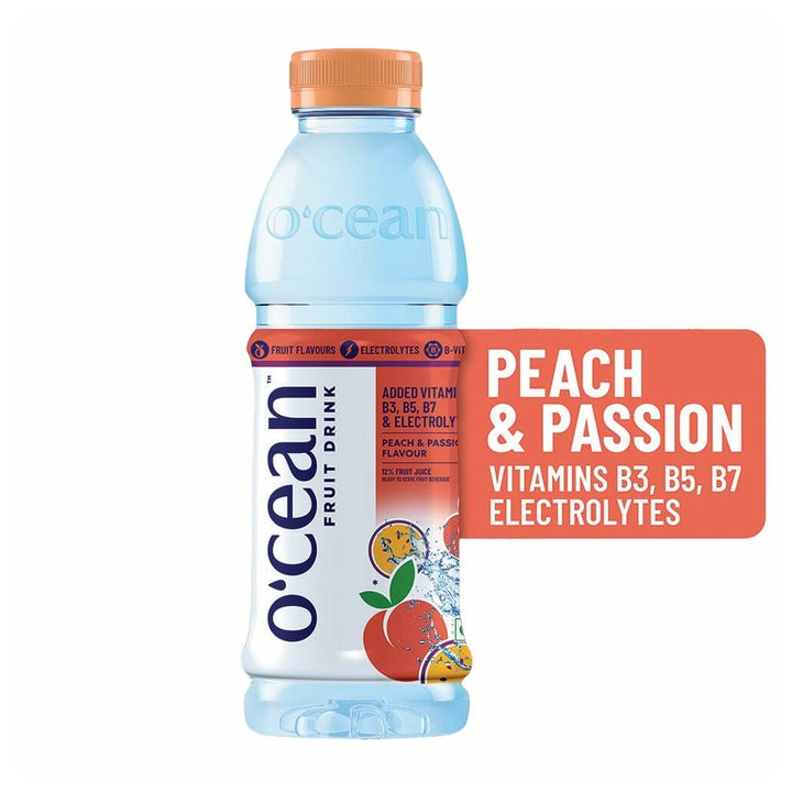 O'cean Peach & Passion Flavoured Water Fruit Drink 500 ml