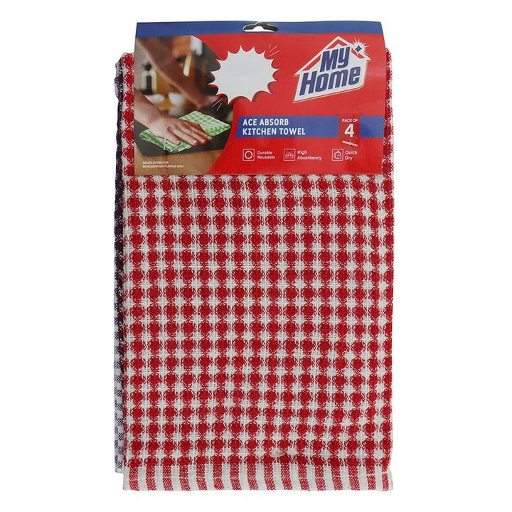 My Home Ace Absorb Kitchen Towel 4 pcs (Assorted) (Design/colour may vary)