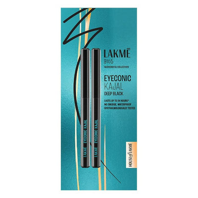 Lakme Eyeconic Kajal Twin, Deep Black 0.35 g (Pack of 2)