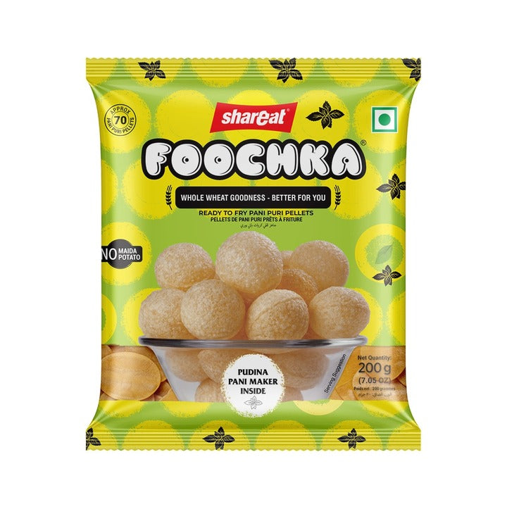 Shareat Foochka Whole Wheat Pani Puri with Pudina Pani Maker 200 g