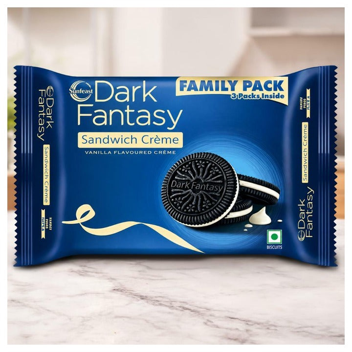 Sunfeast Dark Fantasy Vanilla Creme Dark Crunch Biscuit 237g
