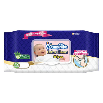 MamyPoko Aloevera Extra Clean Wipes 72 pcs