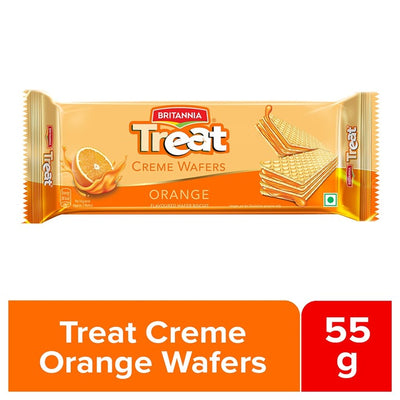 Britannia Treat Orange Creme Wafers Biscuits 55 g