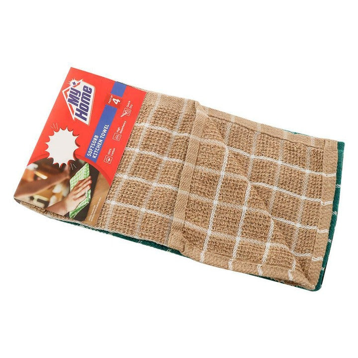 My Home Softsorb Assorted Terry Kitchen Towels 30x30 cm (4 pcs)