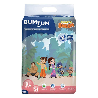 Bumtum Premium Ultrasoft Daiper Pants (XL) 54 Pcs (12-18 kg)