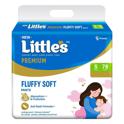 Little's Premium Fluffy Soft Diaper 78 Pants (S 4-8 kg)