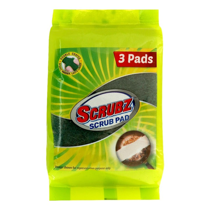 Scrubz Double Coated Scrub Pad 7.5 x 10 cm (Pack of 3)
