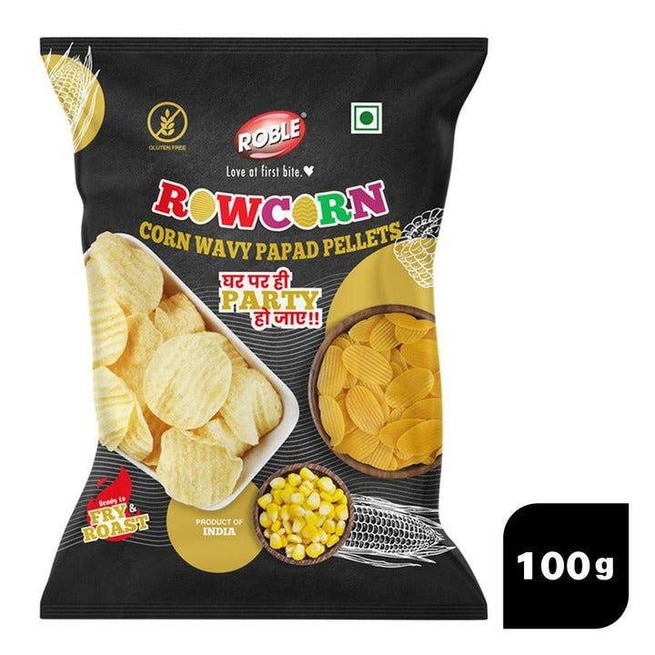 Roble Rowcorn Corn Wavy Papad Pellets 100 g