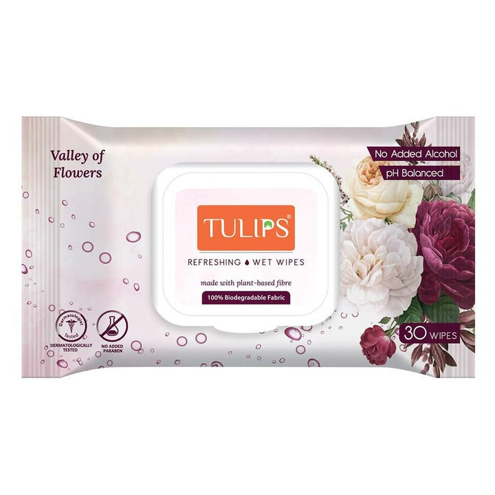 Tulips Valley of Flowers 30 Wet Wipes