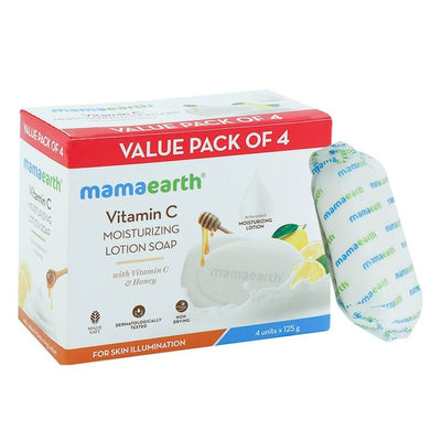 MamaEarth Vitamin C Moisturising Lotion Soap Pack of 4 (125 g each)