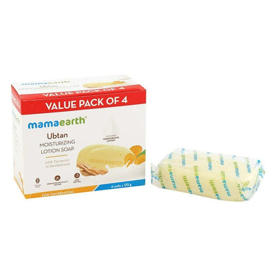 MamaEarth Ubtan Moisturising Lotion Soap Pack of 4 (125 g each)