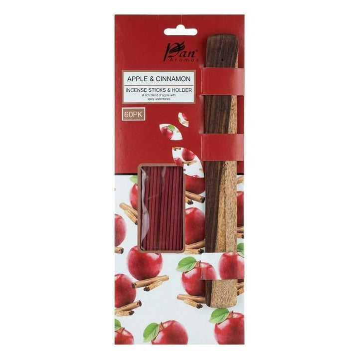 Pan Aroma Apple & Cinnamon Insense Sticks And Holder (Pack of 60)
