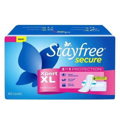 Stayfree Secure Xpert XL Sanitary Napkin (Pack of 40)